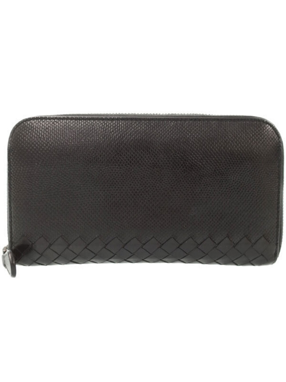 Bottega Veneta Lizard Embossed Round Zipper Long Wallet